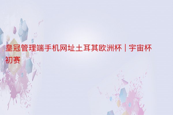 皇冠管理端手机网址土耳其欧洲杯 | 宇宙杯初赛