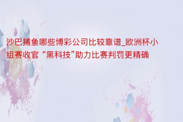 沙巴捕鱼哪些博彩公司比较靠谱_欧洲杯小组赛收官 “黑科技”助力比赛判罚更精确